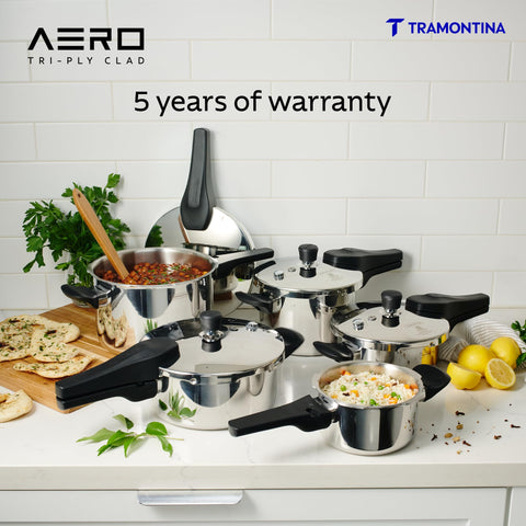 Tramontina Aero Arc 5L Tri-Ply Stainless Steel Pressure Cooker