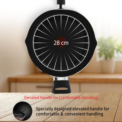 Tefal Day by Day Non-Stick Deep frypan/Thermo-Spot Technology/PFOA Free, Titanium Non-Stick Coating / 28 cm/Superior Induction Base/Suitable for All Hob Type/Black / 2 Years of Warranty