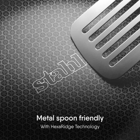 Stahl Artisan Hybrid Roti Tawa 4 mm Thick | 22 cm Triply Stainless Steel Tawa with Honeycomb Structured Stick Resistant Layer | Scratch Resistant Roti Tawa Compatible with Induction & Gas Stove