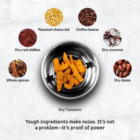 Atomberg Yulia 750 Watt Mixer Grinder | 4 Multipurpose Jars including Chopper Jar | Coarse Mode for Silbatta-like Textures | Powerful Intelligent Motor | Advanced Safety Features | Gloss Black