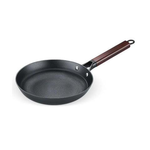 Prestige Castlite Patterned Enamel Coated Cast Iron Fry Pan | Gas & Induction Compatible | Black