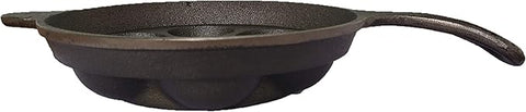 Cast Iron 7 Cavity Paniyaram/Paddu/Ponganalu Pan/Kallu with Handle Appachatty
