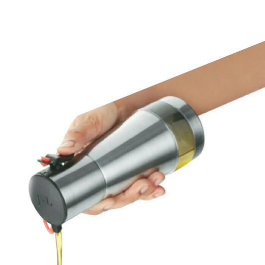 JVL Stainless Steel Oil Stoppers Pourers Dispenser With Flow Control 500 ml