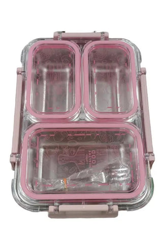 JAYPEE Stainless Steel Inner Exteel Insulated Three Cavity Lunch Box, Lunch Box Suitable for School, Offices and picnics, Microwave Safe Pink, 600 ml (Green)