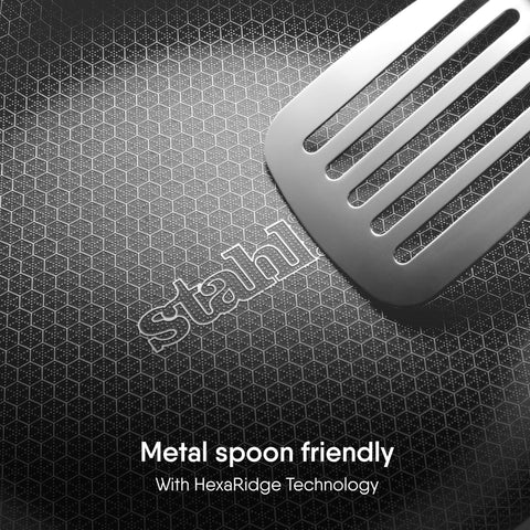 Stahl Artisan Hybrid Triply Roti Tawa, Tawa Induction Base, Non Stick Pan, Stainless Steel Scratch Resistant Roti Tava, 25 cm