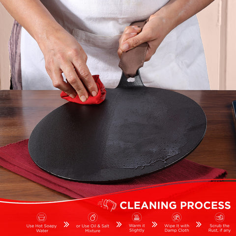 Vinod Legacy Pre-Seasoned Cast Iron Flat Multi Tawa 30 cm | Naturally Stick Free Pure Surface | Healthy Cooking Roti, Chapati, Dosa & Paratha | Chemical Free | Gas Compatible | Heavy Duty