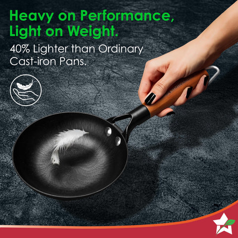 Wonderchef Ferro Light 24cm Fry Pan – Pre-Seasoned Cast Iron