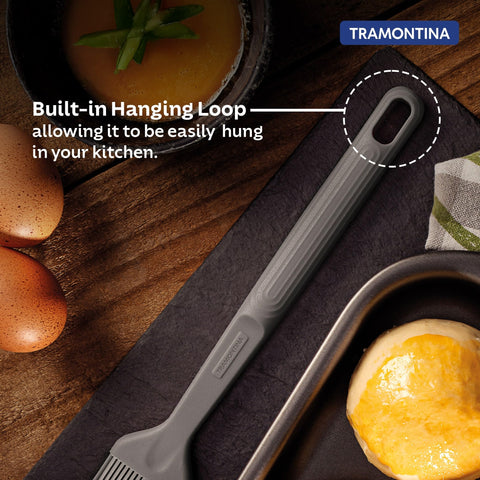 Tramontina Softta Silicone Basting Brush – Grey, Heat Resistant to 210°C – Ideal for Sauces, Marinades, Glazes, Butter – Baking, BBQ & Cooking Tool
