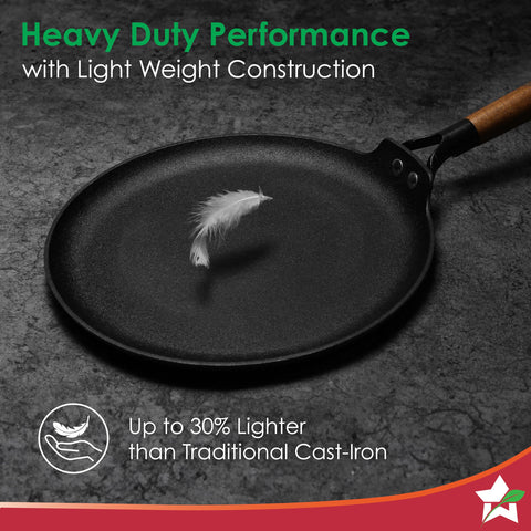 Wonderchef Ferro Light 28cm Dosa Tawa – Pre-Seasoned Cast Iron