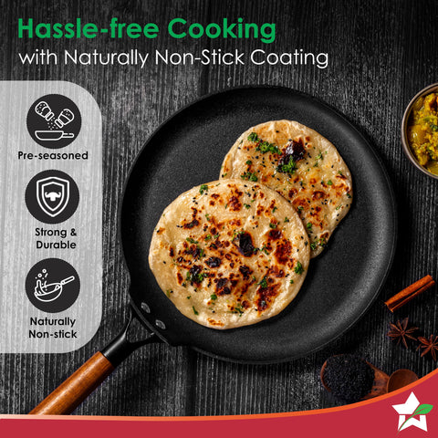 Wonderchef Ferro Light 28cm Dosa Tawa – Pre-Seasoned Cast Iron