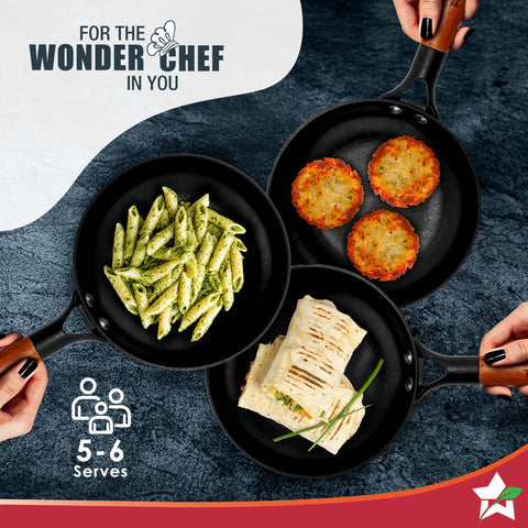 Wonderchef Ferro Light 24cm Fry Pan – Pre-Seasoned Cast Iron