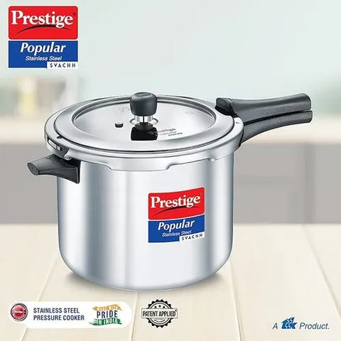 Prestige Popular Svachh Spillage Control SS Pressure Cooker 7.5L