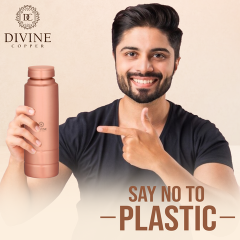 Divine Copper Water Bottle - King Plain 1000ML