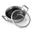 Bergner Hitech Prism 26cm 3.5L Non Stick Stainless Steel Kadhai with Glass Lid, BG-31165-MM