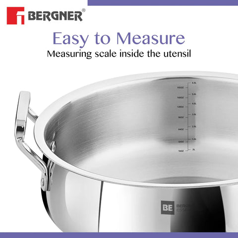 Bergner Essential Bgin-6298 Lazeez Biryani Handi 28cm With Lid & Handle