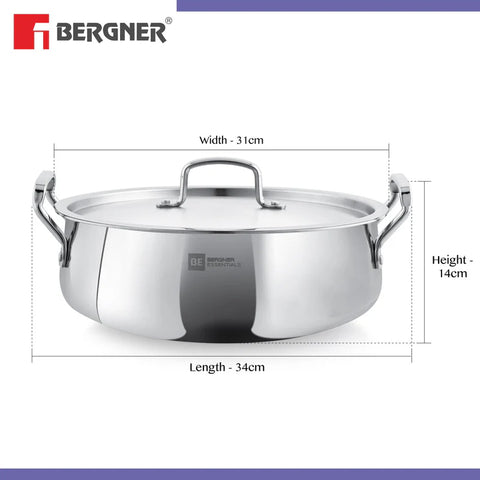 Bergner Essential Bgin-6298 Lazeez Biryani Handi 28cm With Lid & Handle