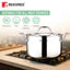 Bergner Argent Samsara Triply Stainless Steel 22cm (5L) Stock Pot with Lid Casserole with Stay Cool Cast Handles Less Oil Use Healthy Cooking Easy to Clean Full Induction Gas Stove Compatible