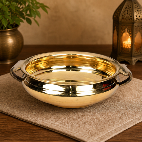 Handicraftscart Brass Urli – Traditional Decorative Bowl for Pooja, Floating Flowers & Home Decor