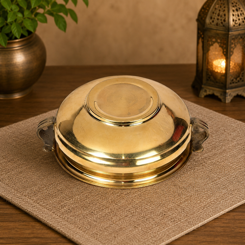 Handicraftscart Brass Urli – Traditional Decorative Bowl for Pooja, Floating Flowers & Home Decor