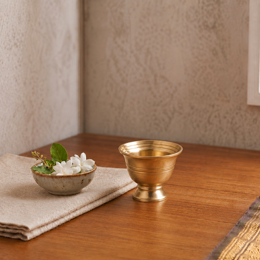 Brass Padam Pyali No.2 | Traditional Puja Offering Bowl for Home Temple & Spiritual Use