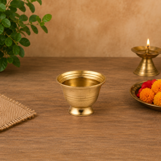 Brass Padam Pyali No.2 | Traditional Puja Offering Bowl for Home Temple & Spiritual Use