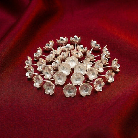 Silver Plated 108 Flower Set | Traditional Puja Flowers for Lakshmi, Vishnu & Temple Rituals