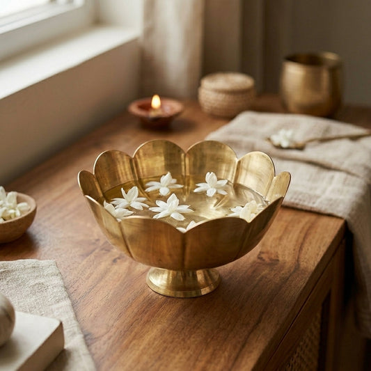 Brass Tomato Bowl Pyali No.4 | Traditional Brass Serving & Puja Bowl for Home Temple