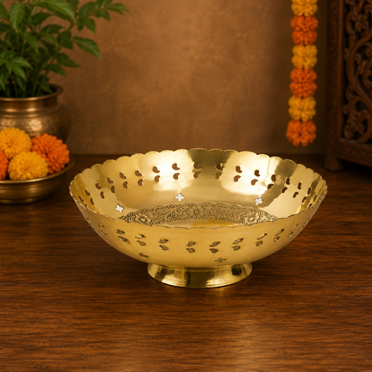 Brass Plate Paheldar Stand No.5 | Traditional Brass Decorative Stand for Puja Plate & Temple Use