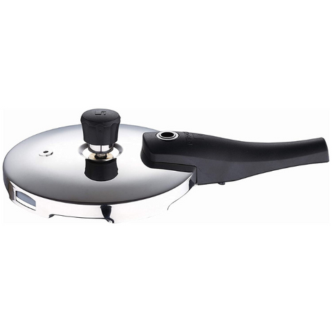 Bergner Argent Elements Triply Stainless Steel 1.5 L Outer Lid Pressure Cooker, Triply Bottom Pressure Cooker, Safety Gasket and GRS, Mirror Finish, Induction Bottom and Gas Ready – Silver (BGIN 9700 MM)