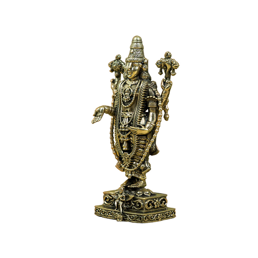 Brass Tirupati Balaji Idol with Garuda Base | 6 inch