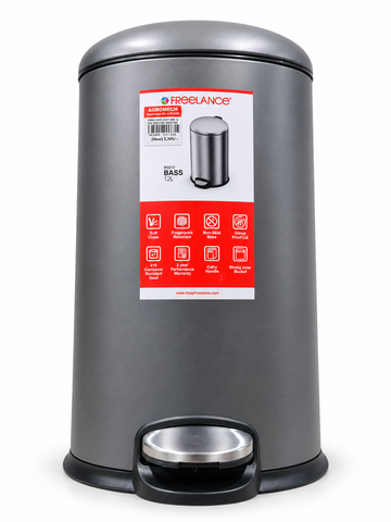 FREELANCE DUST BIN 12 LTR 5399 RND BASS 4PC 4699