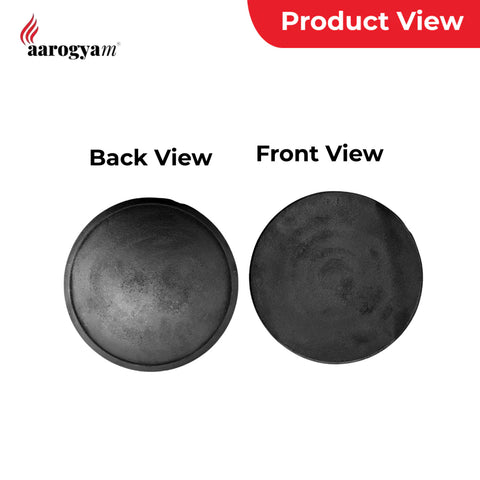 Aarogyam 12" Pre-seasoned Cast Iron Edge Free Roti Tawa, Naturally Nonstick