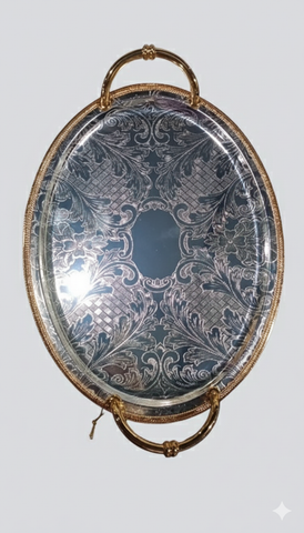 HI-LUXE German Silver Tray – Elegant Durable Serving Tray