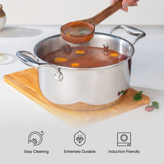 Stahl Artisan Sauce Pot 20cm – Triply Stainless Steel Cooking Pot