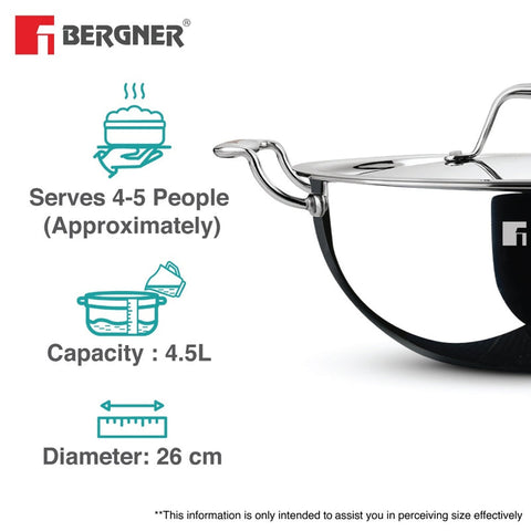 BERGNER BG-6348 TRIPLY KADAI 3.6L W/L