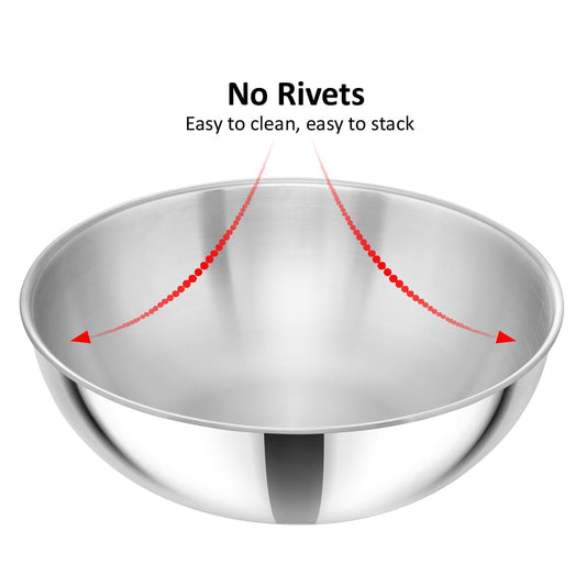 Hawkins Triply SS Metro Kadai 1.5L, 2L, 2.5L Tasla – Stainless Steel Cookware