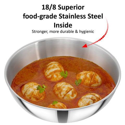 HAW. TRIPLY SS METRO KADAI 1.5L,2L,2.5L (TASLA) KGP 2024 24STGP