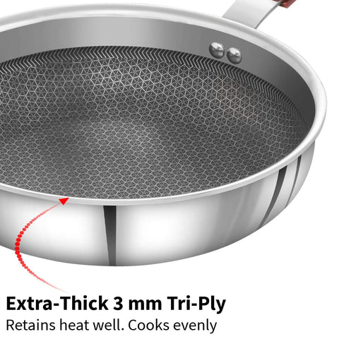 HAW.22CM SHIELDED NONSTICK TRI-PLY SS FRY PAN NSF22