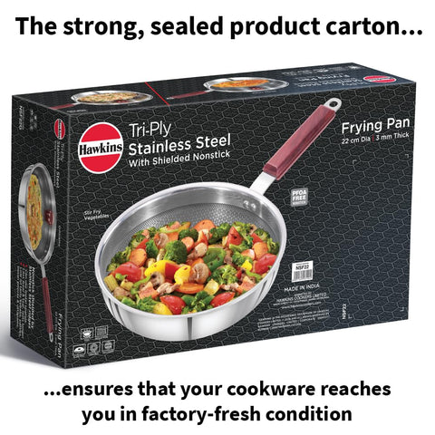 HAW.22CM SHIELDED NONSTICK TRI-PLY SS FRY PAN NSF22