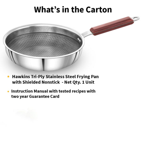 HAW.22CM SHIELDED NONSTICK TRI-PLY SS FRY PAN NSF22