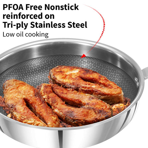 HAW.22CM SHIELDED NONSTICK TRI-PLY SS FRY PAN NSF22