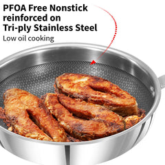 Hawkins 22cm Shielded Non-Stick Tri-Ply SS Fry Pan – Stainless Steel Pan