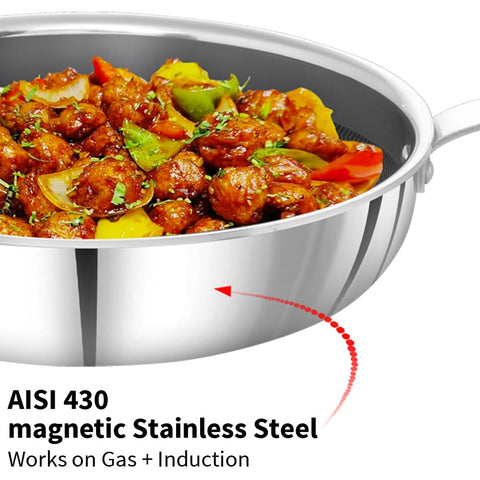 HAW.22CM SHIELDED NONSTICK TRI-PLY SS FRY PAN NSF22