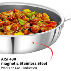 Hawkins 22cm Shielded Non-Stick Tri-Ply SS Fry Pan – Stainless Steel Pan