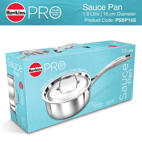 HAW.PRO SS TRI-PLY SAUCE PAN 1.5L SS LID PSSP15S