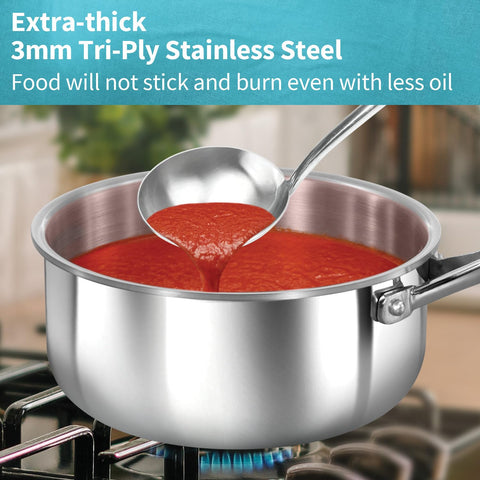 HAW.PRO SS TRI-PLY SAUCE PAN 1.5L SS LID PSSP15S