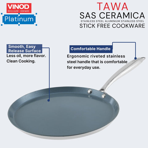 VINOD PXCDT28 PLATINUM SAS CERAMICA DOSA TAWA 28CM