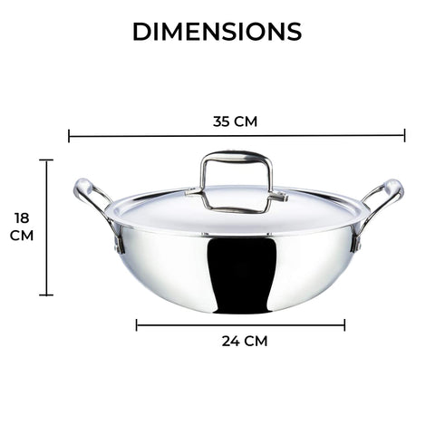 VINOD EDPXTK28 PLATINUM X DEEP KADAI WL 4.8L 28CM