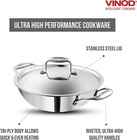 VINOD EDPXTK28 PLATINUM X DEEP KADAI WL 4.8L 28CM