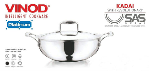 VINOD EDPXTK28 PLATINUM X DEEP KADAI WL 4.8L 28CM